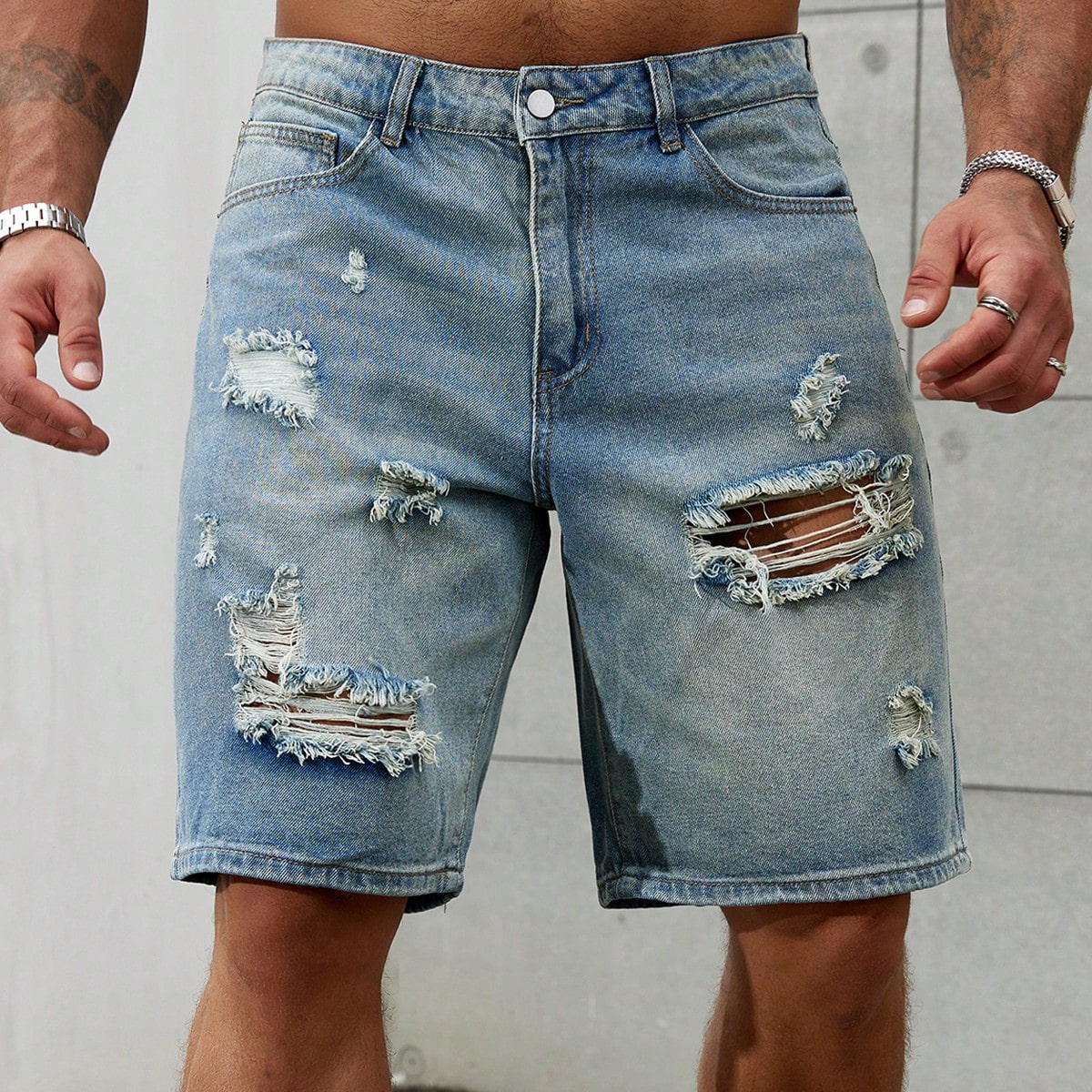 New Fashion Mens Ripped Short  - Streetwear Brand For Men ulasan dan harga